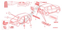 EMBLEME/ETICHETTE CAUZIONE per Honda CR-V DIESEL 2.2 COMFORT 5 Porte 6 velocità manuale 2010