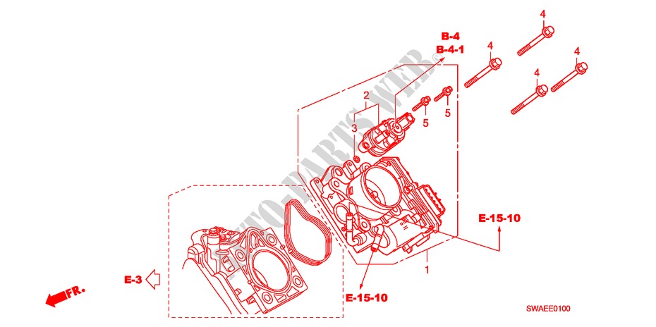 CORPO VALVOLA IMMISSIONE(2.0L) per Honda CR-V ES 5 Porte 6 velocità manuale 2009