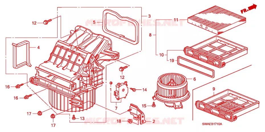SOFFIATORE RISCALDATORE(LH) Honda  CRV 2010 RVI 6 velocità manuale 