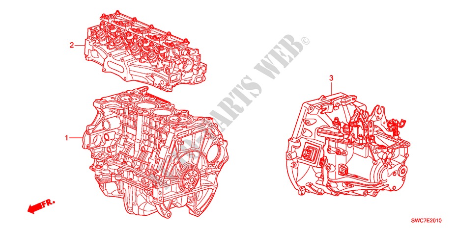 ARREDO DI MONT. MOTORE/ASS. TRASMISSIONE(2.0L) per Honda CR-V EXECUTIVE 5 Porte 6 velocità manuale 2011