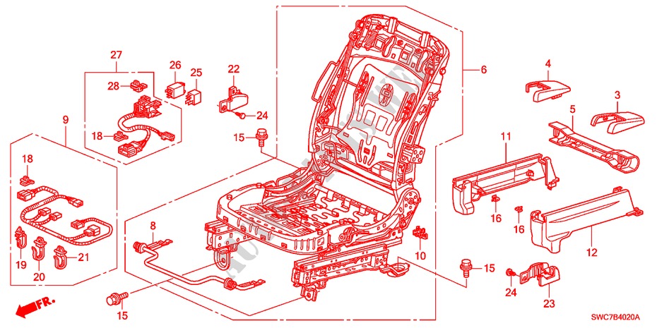 COMP. SEDILE ANT.(D.) per Honda CR-V EXECUTIVE 5 Porte 6 velocità manuale 2011