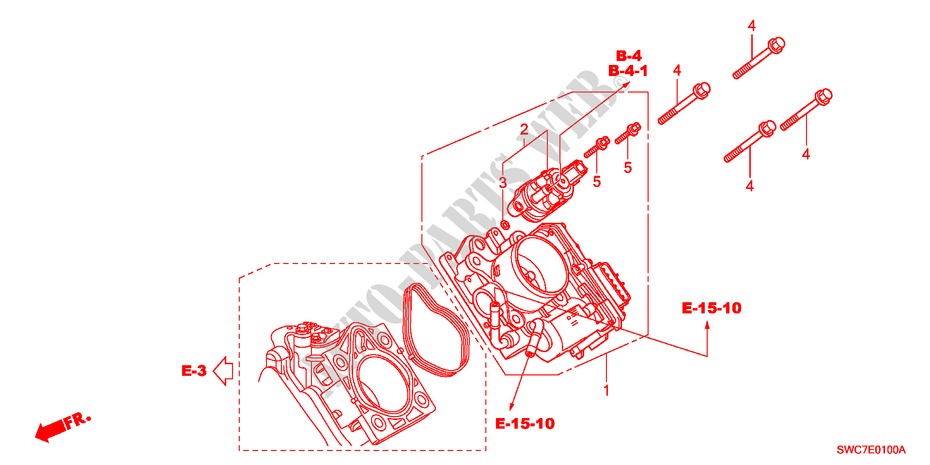 CORPO VALVOLA IMMISSIONE(2.0L) per Honda CR-V EXECUTIVE 5 Porte 6 velocità manuale 2011