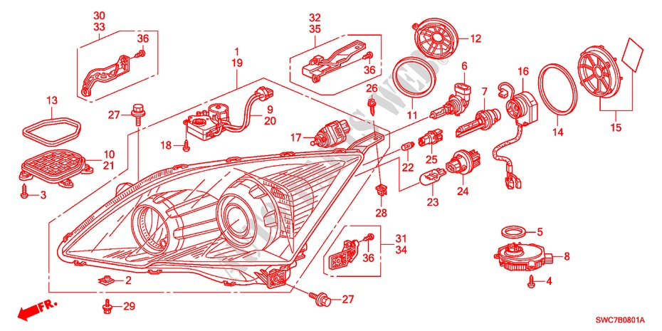 FANALE(AFS) per Honda CR-V EXECUTIVE 5 Porte 6 velocità manuale 2011