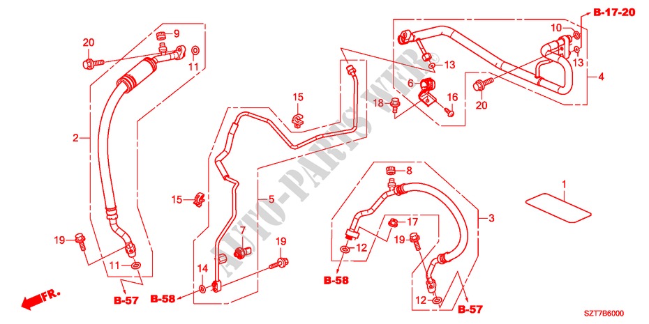 ARIA CONDIZIONATA(TUBI/CONDOTTI)(LH) per Honda CR-Z TOP 3 Porte 6 velocità manuale 2011