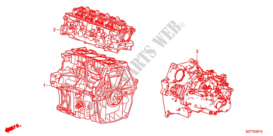 ARREDO DI MONT. MOTORE/ASS. TRASMISSIONE per Honda CR-Z BASE 3 Porte 6 velocità manuale 2011