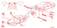 EMBLEME/ETICHETTE CAUZIONE per Honda ACCORD 2.4 EX 4 Porte 5 velocità automatico 2008