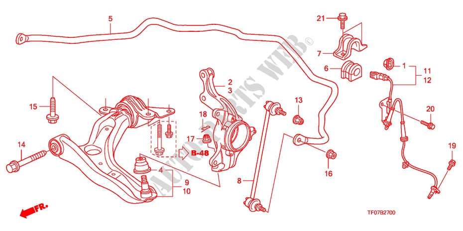 BRACCIO INFERIORE ANT. per Honda JAZZ 1.2 SE   TEMP TIRE 5 Porte 5 velocità manuale 2009
