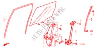 VETRO PORTIERA POSTERIORE/REGOLATORE per Honda JAZZ 1.4 ES 5 Porte cambioautomatico 2010