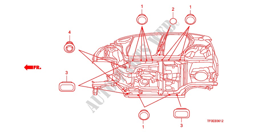 ANELLO DI TENUTA(INFERIORE) per Honda JAZZ 1.4 ES   TEMP TIRE 5 Porte 5 velocità manuale 2010