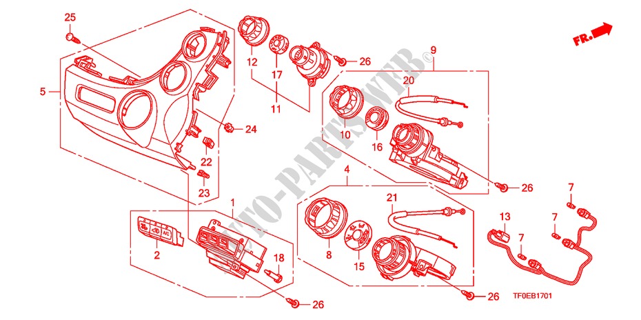 CONTROLLO RISCALDATORE(RH) per Honda JAZZ 1.4 ES 5 Porte 5 velocità manuale 2010