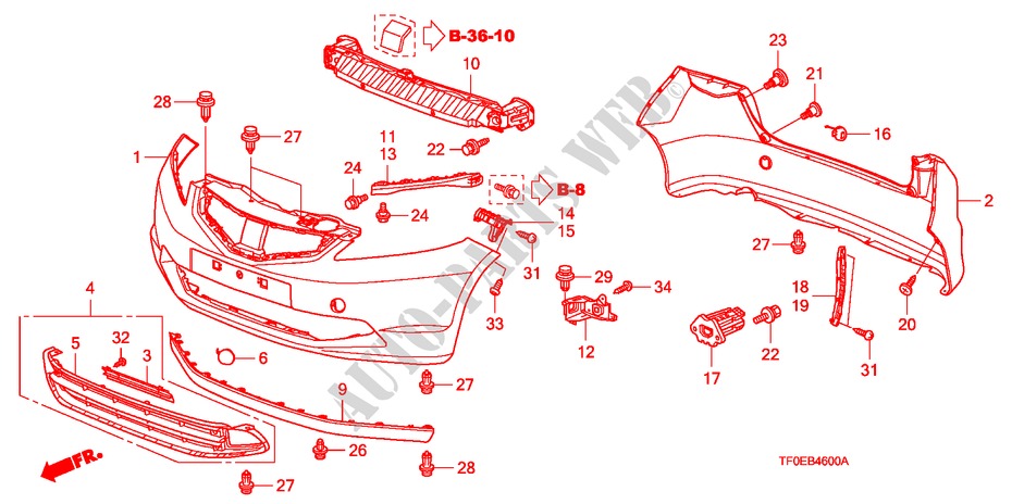 PARAURTI(1) per Honda JAZZ 1.4 ES   TEMP TIRE 5 Porte 5 velocità manuale 2010