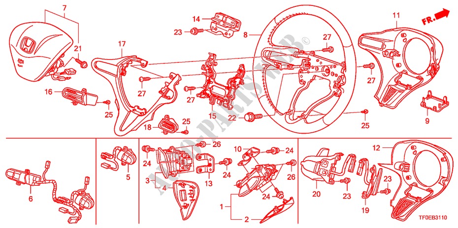 RUOTA STERZO(SRS) per Honda JAZZ 1.4 ES   TEMP TIRE 5 Porte 5 velocità manuale 2010
