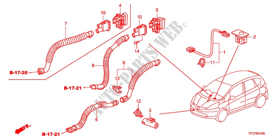 ARIA CONDIZIONATA(SENSORE/ARIA CONDIZIONATA AUTOMATICA) per Honda JAZZ 1.2LSRE 5 Porte 5 velocità manuale 2011