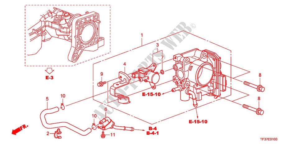 CORPO VALVOLA IMMISSIONE per Honda JAZZ 1.5LSPO 5 Porte 5 velocità manuale 2011