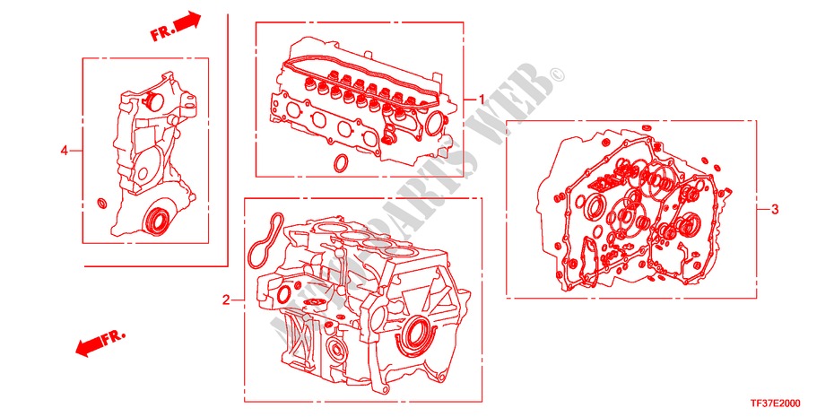 KIT GUARNIZIONE per Honda JAZZ 1.3LX 5 Porte 5 velocità manuale 2011