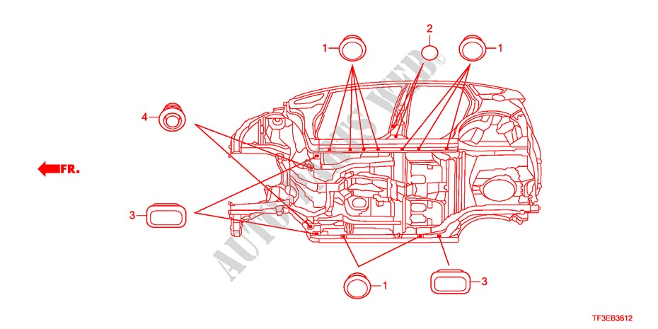 ANELLO DI TENUTA(INFERIORE) per Honda JAZZ 1.4ES    TEMP TIRE 5 Porte pieno automatica 2012