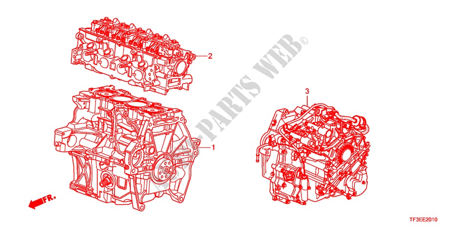 ARREDO DI MONT. MOTORE/ASS. TRASMISSIONE per Honda JAZZ 1.4ES    TEMP TIRE 5 Porte pieno automatica 2012