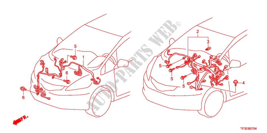 BARDATURA FILO(3)(LH) per Honda JAZZ 1.4ES    TEMP TIRE 5 Porte pieno automatica 2012