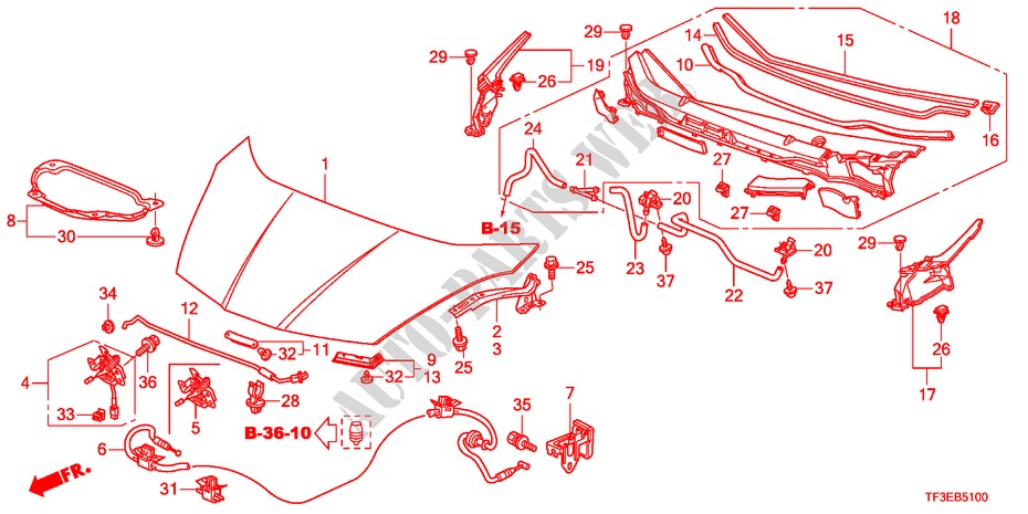 COFANO MOTORE(LH) per Honda JAZZ 1.2S 5 Porte 5 velocità manuale 2012