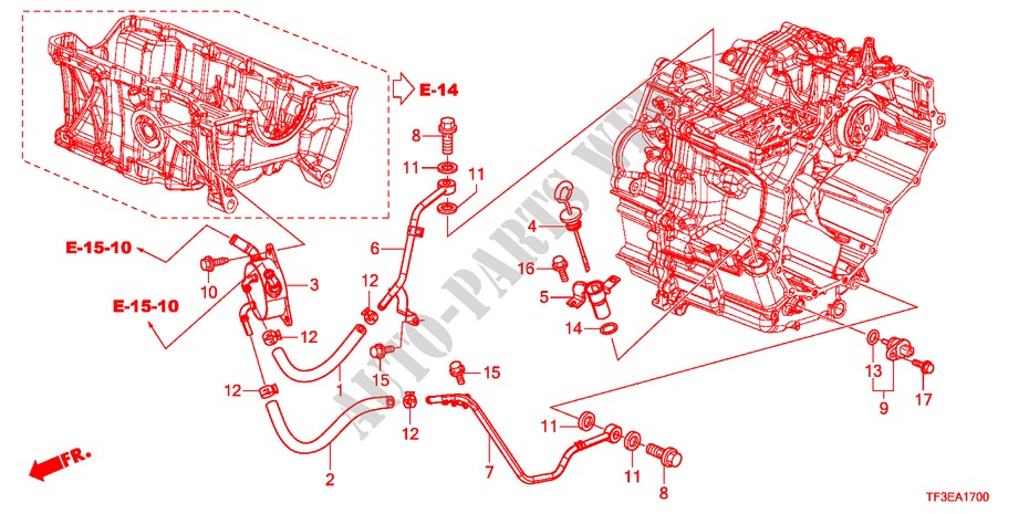 CONDOTTO ATF/RISCALDATORE ATF(CVT) per Honda JAZZ 1.4ES    TEMP TIRE 5 Porte pieno automatica 2012