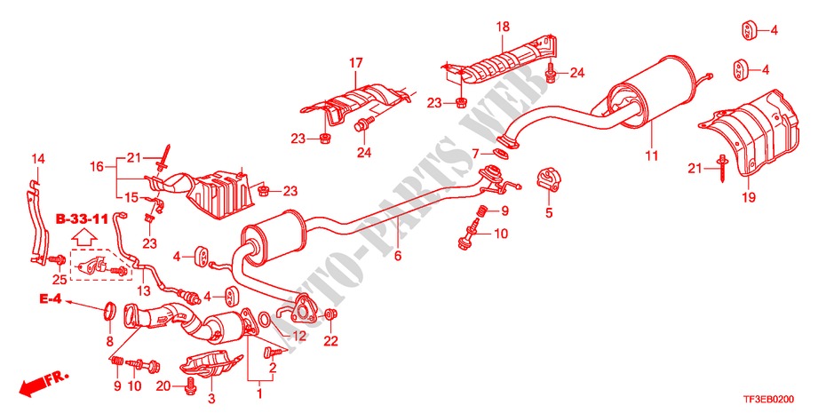 CONDOTTO SCARICO/SILENZIATORE per Honda JAZZ 1.4LSH   TEMP TIRE 5 Porte pieno automatica 2012