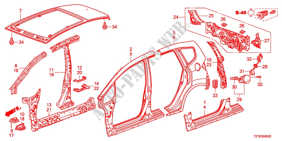 PANNELLI ESTERNI/PANNELLO POSTERIORE per Honda JAZZ 1.4ES    TEMP TIRE 5 Porte pieno automatica 2012