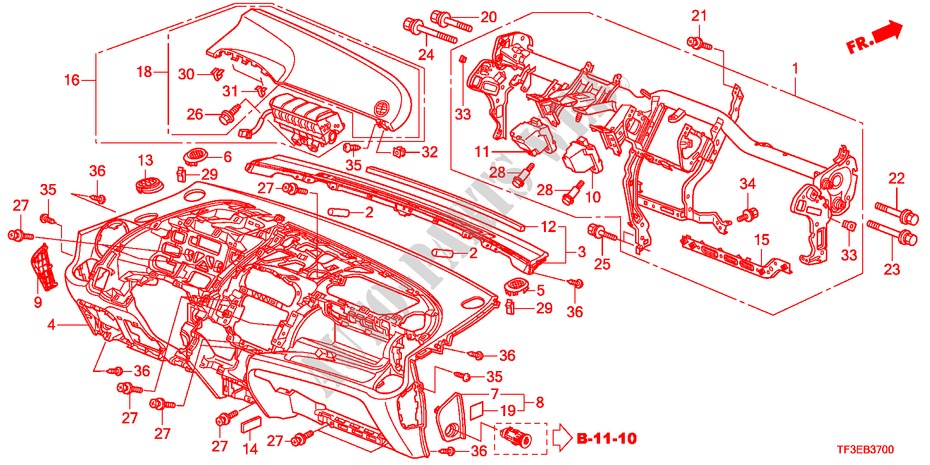 PANNELLO STRUMENTI(LH) per Honda JAZZ 1.4ES    TEMP TIRE 5 Porte pieno automatica 2012