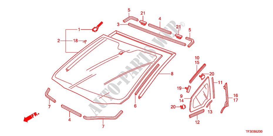 PARAVENTO ANTERIORE per Honda JAZZ 1.4ES    TEMP TIRE 5 Porte pieno automatica 2012