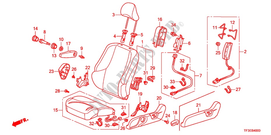 SEDILE ANTERIORE(S.) per Honda JAZZ 1.4ES 5 Porte 5 velocità manuale 2012