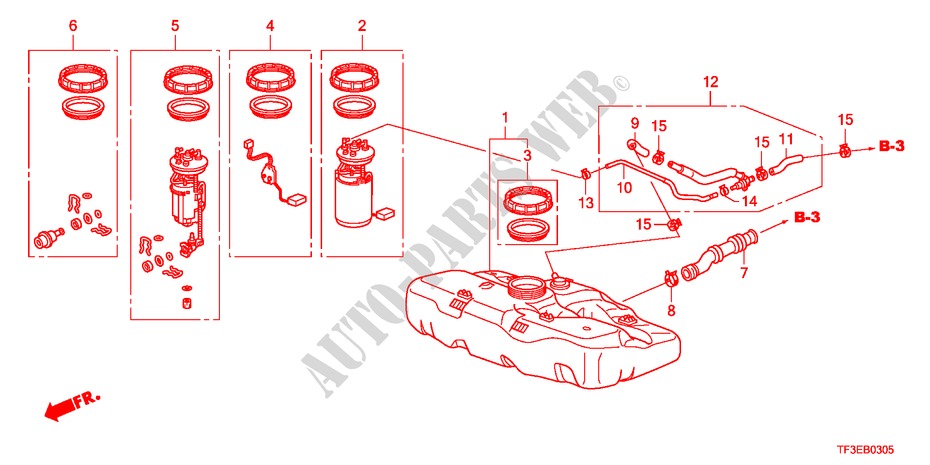 SERBATOIO COMBUSTIBILE per Honda JAZZ 1.4ES    TEMP TIRE 5 Porte pieno automatica 2012