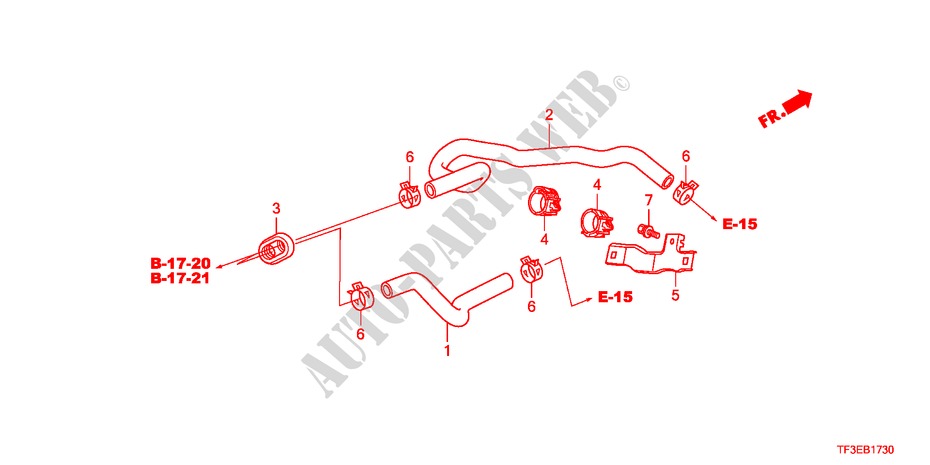 TUBO ACQUA per Honda JAZZ 1.4ES    TEMP TIRE 5 Porte pieno automatica 2012