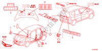 EMBLEMA/ETICHETTA CAUZIONE per Honda JAZZ HYBRID IMA      TEMP TIRE 5 Porte pieno automatica 2012