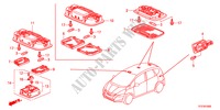 LUCE INTERIORE per Honda JAZZ HYBRID IMA-S    TEMP TIRE 5 Porte pieno automatica 2012