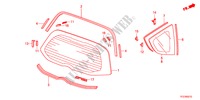 PARAVENTO POSTERIORE/VETRO QUARTIERE per Honda JAZZ HYBRID IMA-S    TEMP TIRE 5 Porte pieno automatica 2012