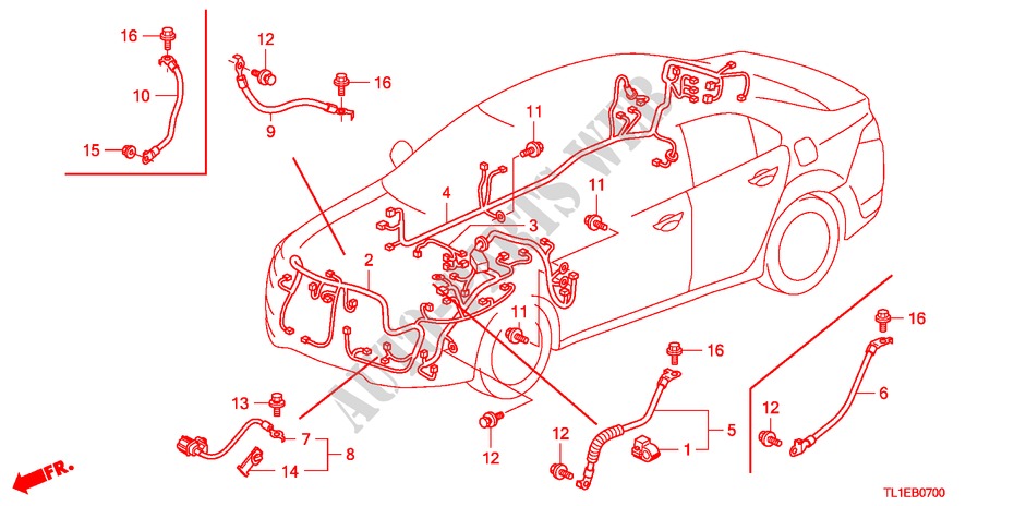 BARDATURA FILO(1)(LH) per Honda ACCORD 2.0 COMFOT 4 Porte 6 velocità manuale 2011