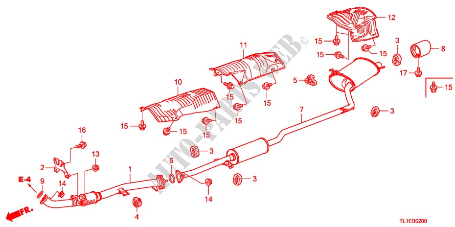 CONDOTTO SCARICO(2.0L) per Honda ACCORD 2.0 COMFOT 4 Porte 6 velocità manuale 2011