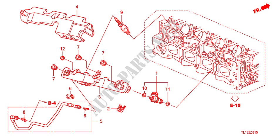 INIETTORE COMBUSTIBILE(2.0L) per Honda ACCORD 2.0 COMFOT 4 Porte 6 velocità manuale 2011