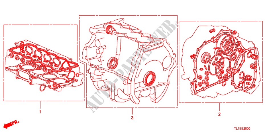 KIT GUARNIZIONE(2.0L) per Honda ACCORD 2.0 COMFOT 4 Porte 6 velocità manuale 2011