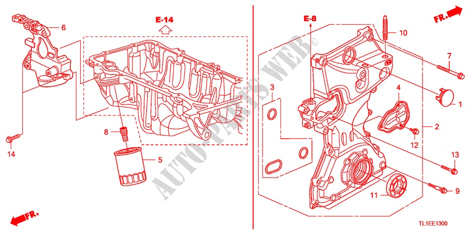 POMPA OLIO(2.0L) per Honda ACCORD 2.0 COMFOT 4 Porte 6 velocità manuale 2011