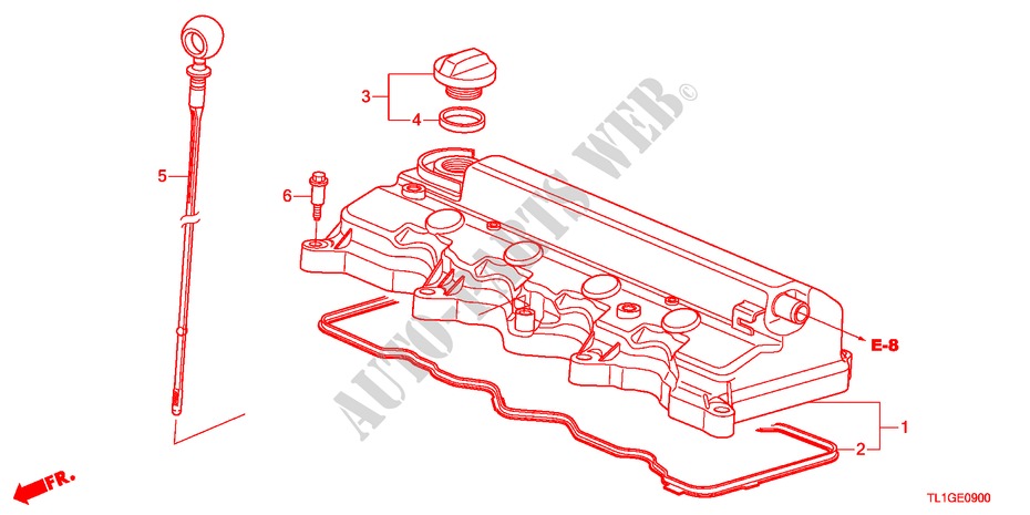 COPERTURA TESTA CILINDRO(2.0L) per Honda ACCORD 2.0 COMFOT 4 Porte 6 velocità manuale 2012