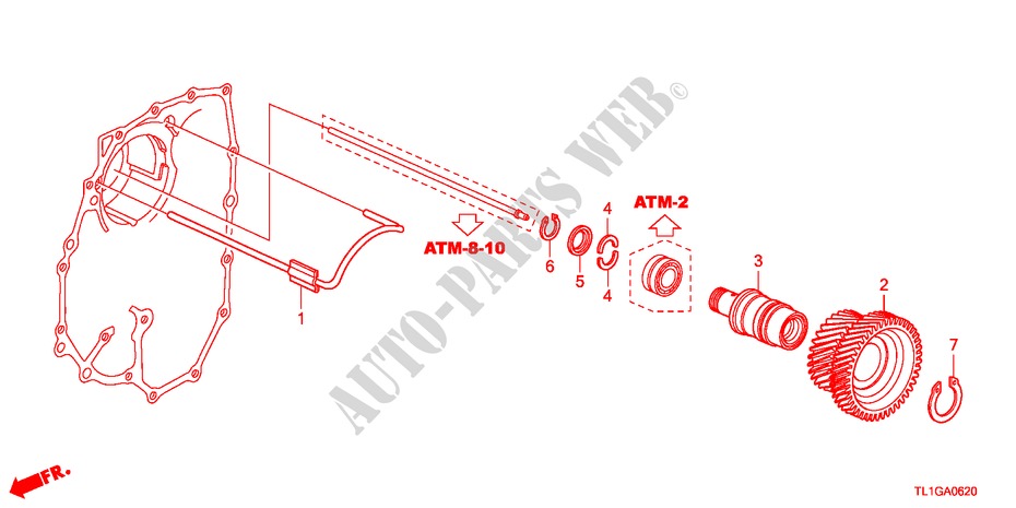 NEUTRALE ALBERO per Honda ACCORD 2.4 TYPE S 4 Porte 5 velocità automatico 2012