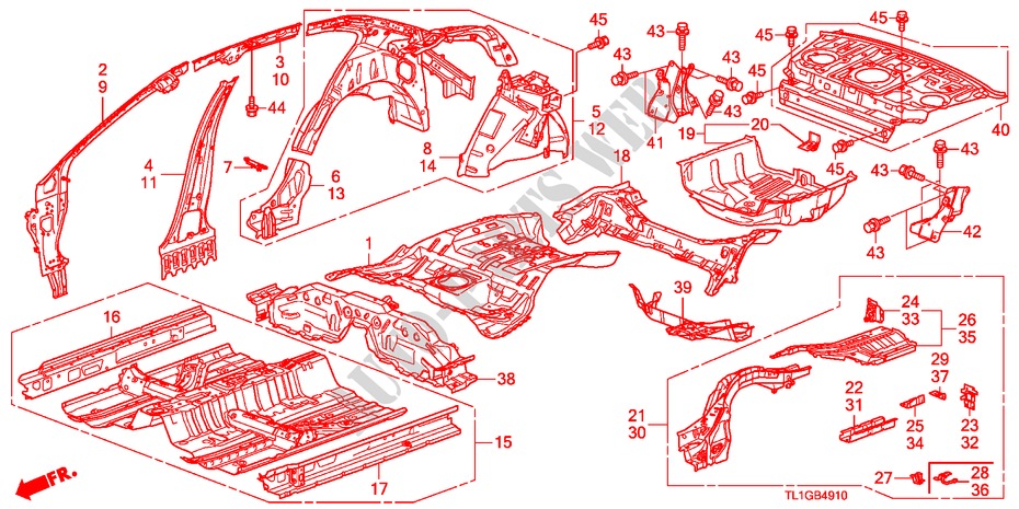 PAVIMENTO/PANNELLI INTERNI per Honda ACCORD 2.4 TYPE S 4 Porte 6 velocità manuale 2012