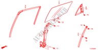 VETRO PORTIERA POSTERIORE/REGOLATORE per Honda ACCORD TOURER 2.4 EXECUTIVE 5 Porte 5 velocità automatico 2009