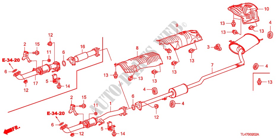CONDOTTO SCARICO(DIESEL) per Honda ACCORD TOURER 2.2 EXECUTIVE 5 Porte 6 velocità manuale 2009