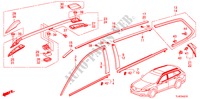 MODANATURA/RINGHIERA TETTO per Honda ACCORD TOURER 2.2 TYPE S-H 5 Porte 6 velocità manuale 2011