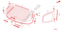 PARAVENTO POSTERIORE/VETRO QUARTIERE per Honda ACCORD TOURER 2.2 TYPE S-H 5 Porte 6 velocità manuale 2011