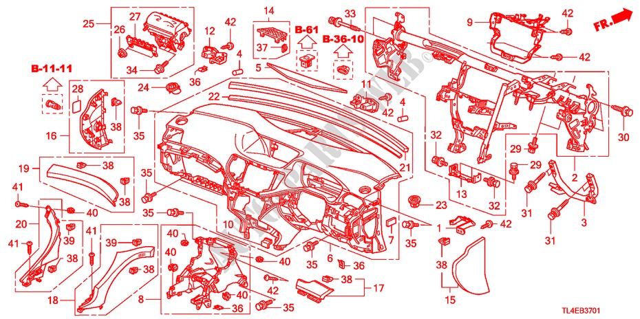 PANNELLO STRUMENTI(RH) per Honda ACCORD TOURER 2.2 S 5 Porte 6 velocità manuale 2010