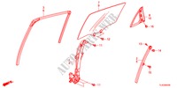 VETRO PORTIERA POSTERIORE/REGOLATORE per Honda ACCORD TOURER 2.0 S 5 Porte 5 velocità automatico 2012
