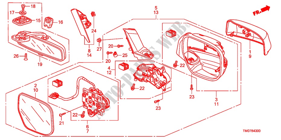 SPECCHIETTO(1) per Honda BALLADE VTI-L 4 Porte 5 velocità automatico 2011