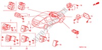 INTERRUTTORE(LH) per Honda INSIGHT S 5 Porte pieno automatica 2011